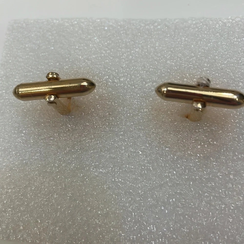 Swank FO Vintage Gold Tone Cuff Links —MCM—Great Design & Condition—OS